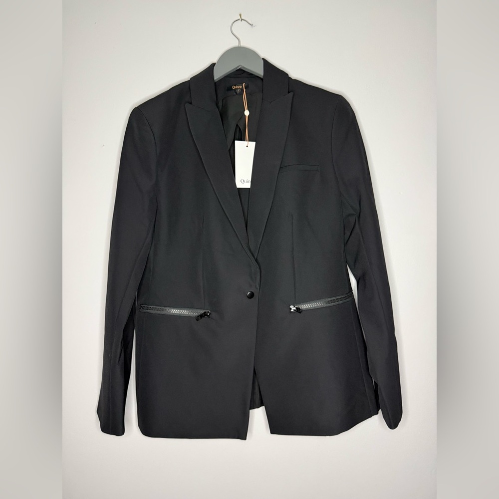 Quince Classic Black Women's Scuba Blazer